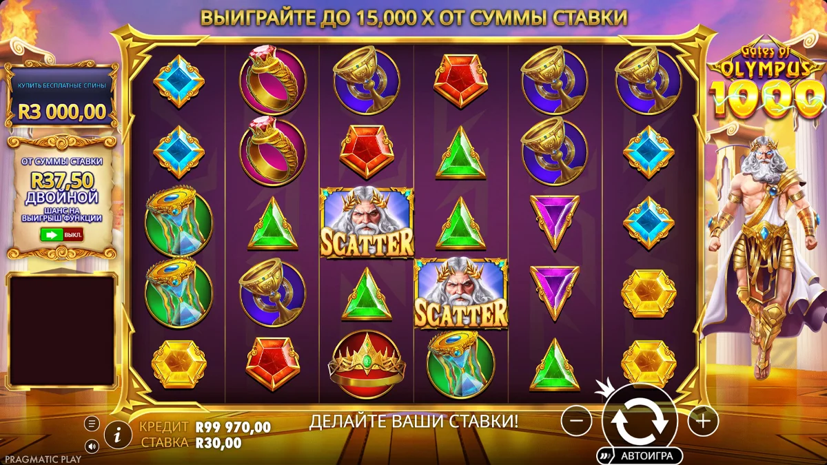Gates of Olympus 1000 фриспины с Total Multiplier свыше 1000x